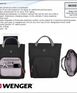 Wenger, Motion, Vertical Tote, Chic Black