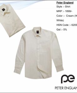Peter England Cream Half White Formal Shirt