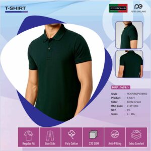 Peter England Bottle Green Tshirt
