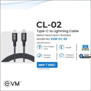 CL-02 Type-C to Lightning Cable Metal Head Nylon Braided
