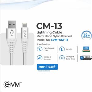 CM-13 Lightning Cable Metal Head Nylon Braided