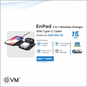 EnPad 3 in 1 Wireless Charger With Type-C Cable