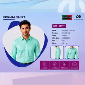 Peter England Green Formal Shirt