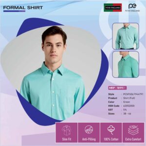 Peter England Green Formal Shirt