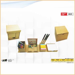 Eco-Friendly Foldable Square Cube Box with Pen holder Sticky Note
