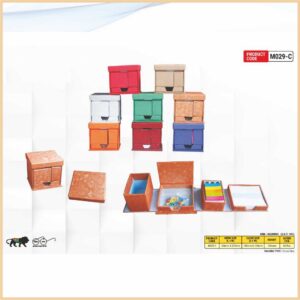 Colour Foldable Square Cube Box with Pen holder Sticky Note