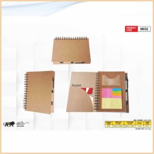 Eco-Friendly Wiro Note Pad With Sticky Note