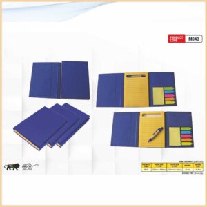 Three Fold Diary With Sticky Note And Mini Pen