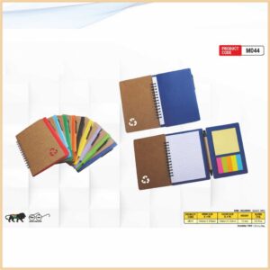 Three Fold Wiro Sticky Note Pad And Pen