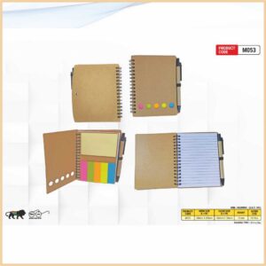 Eco-Friendly Wiro Note Pad With Sticky Note