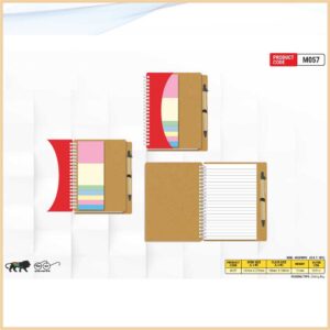 Eco-Friendly Wiro Note Pad With Sticky Note