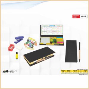Black Colour Stationery Kit With Sticky Note Pad