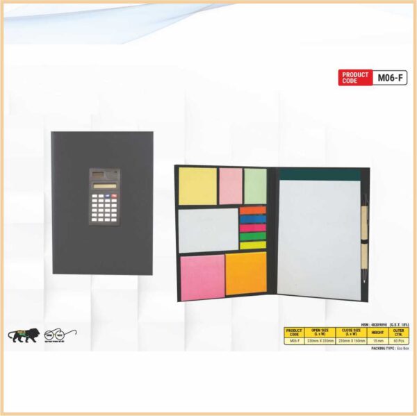 Foam Folder With Calculator With Sticky Note Pad – Newgenn India
