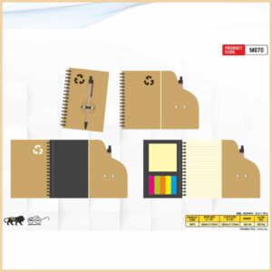 three fold wiro sticky note pad And pen