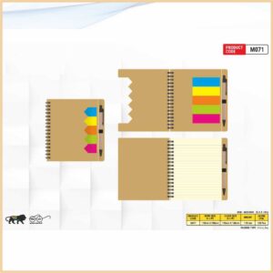 Eco-Friendly Wiro Note Pad With Sticky Note