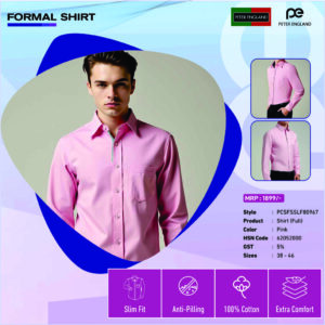 Peter England Pink Formal Shirt
