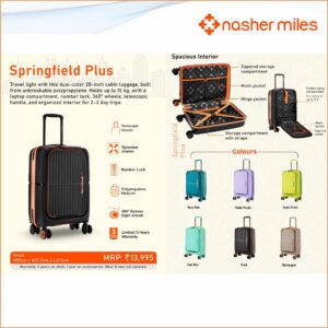 Nasher Miles Springfield Plus 20" Suitcase Hard Case