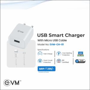 USB Smart Charger With Micro USB Cable