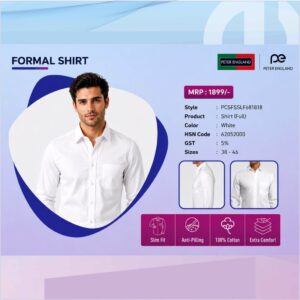 Peter England White Formal Shirt