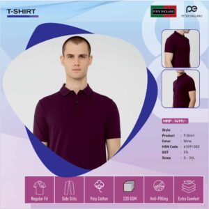 Peter England Wine Colour Tshirt