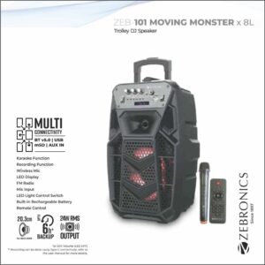 ZEBRONICS BLUETOOTH TROLLEY SPEAKER - MOVING MONSTER X8L