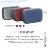 SPK-ZEBRONICS PORTABLE BLUETOOTH SPEAKER (DELIGHT BLUE)