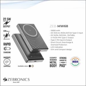 A269-ZEB MW68 10000MAH MOBILE BATTERY CHARGER (BLACK)