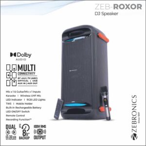 SPK-BTRUCF ZEB PORTABLE TOWER DJ SPEAKER (ROXOR)