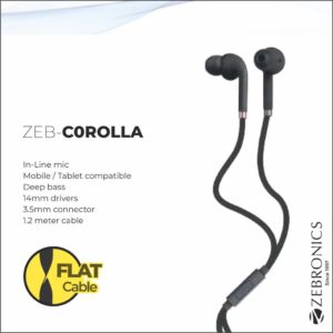 H-ZEBRONICS EARPHONE WITH MIC (COROLLA BLACK)
