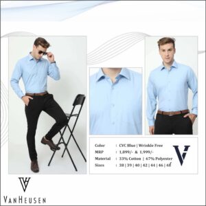 Van Heusen Formal Shirt for Men - CVC Blue