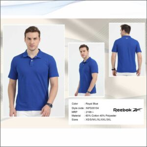 Reebok Polo PC 60% 40% Tshirt - Royal Blue