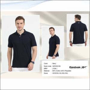 Reebok Polo PC 60% 40% Tshirt - Navy Blue
