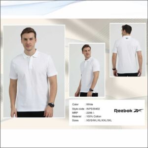 Reebok Polo 100% Cotton Tshirt - White