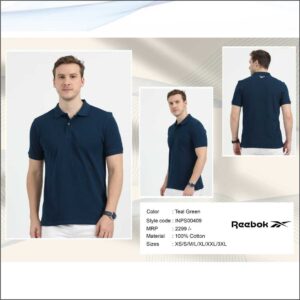 Reebok Polo 100% Cotton Tshirt - Teal Green