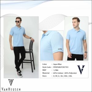 Van Heusen Polo Tshirt - Aqua Blue
