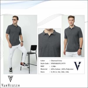 Van Heusen Polo Tshirt - Charcoal Grey
