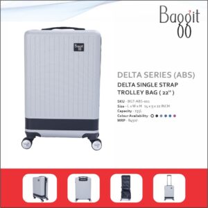 Baggit Delta Single Strap 22 inches ABS Hard Top Cabin Size Trolley Bag