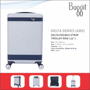 Baggit Delta Double Strap 22 inches ABS Hard Top Cabin Size Trolley Bag