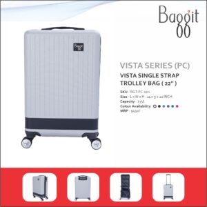 Baggit Vista Single Strap 22 inches Hard Top PC Cabin Size Trolley Bag