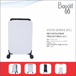 Baggit Vista Strap 22 inches Hard Top PC Cabin Size Trolley Bag