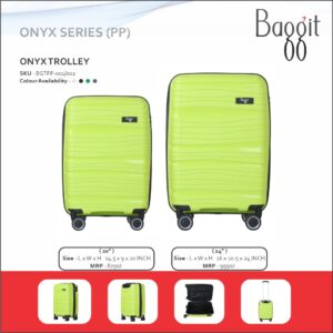 Baggit Onyx 20, 24 inches PP Hard Top Cabin Size Trolley Bag