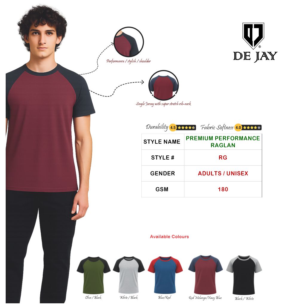 Dejay Raglan Round Neck Half Sleeve Tshirt