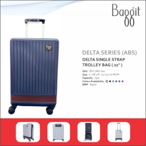 Baggit Delta Single Strap 22 inches ABS Hard Top Cabin Size Trolley Bag