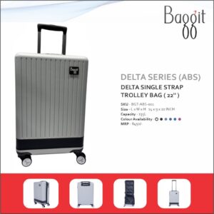 Baggit Delta Single Strap 22 inches ABS Hard Top Cabin Size Trolley Bag