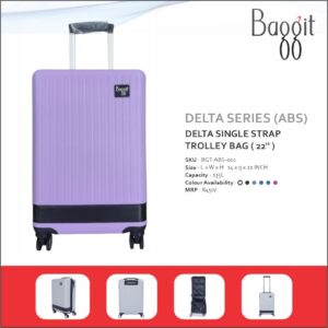 Baggit Delta Single Strap 22 inches ABS Hard Top Cabin Size Trolley Bag
