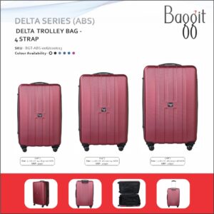 Baggit 4 Strap ABS Material Hard Top Trolley Bag 3 Pcs Set