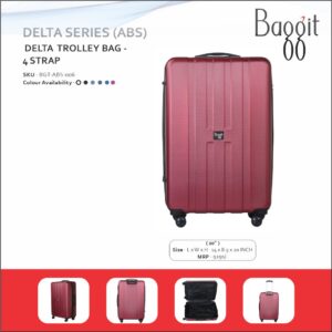 Baggit 4 Strap 20 inches ABS Hard Top Cabin Size Trolley Bag