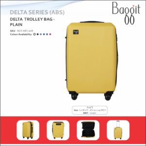 Baggit Plain 24 inches ABS Hard Top Cabin Size Trolley Bag