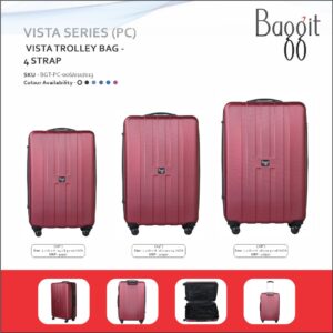 Baggit 4 Strap PC Material Hard Top Trolley Bag 3 Pcs Set
