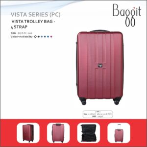 Baggit 4 Strap 20 inches PC Hard Top Cabin Size Trolley Bag